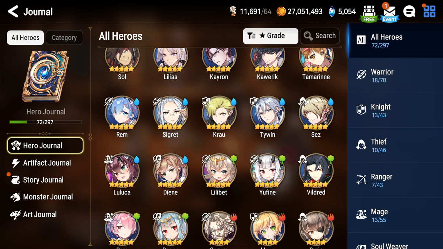 [GLOBAL] [INSTANT] Epic 7 Seven Diene Rem + pulls Starter Account-Mobile Games Starter