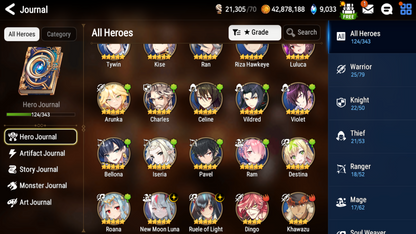 [GLOBAL] [INSTANT] Epic 7 Seven double Luna (New Moon Luna+Luna) + Ruele + ML pulls + Name Starter Account-Mobile Games Starter