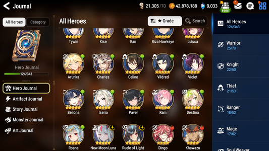 [GLOBAL] [INSTANT] Epic 7 Seven double Luna (New Moon Luna+Luna) + Ruele + ML pulls + Name Starter Account-Mobile Games Starter