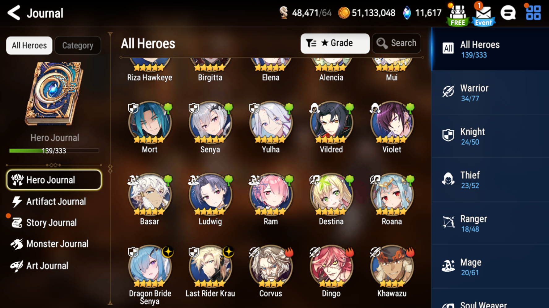 [GLOBAL] [INSTANT] Epic 7 Seven Dragon Bride Senya Last Rider Krau + 56ML pulls 11k skystones 2450 mystics+ Name Starter Account-Mobile Games Starter