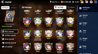 [GLOBAL] [INSTANT] Epic 7 Seven Lionheart Cermia + 63 ML pulls 12k skystones +Name Starter Account-Mobile Games Starter