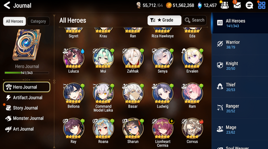 [GLOBAL] [INSTANT] Epic 7 Seven Lionheart Cermia + 63 ML pulls 12k skystones +Name Starter Account-Mobile Games Starter