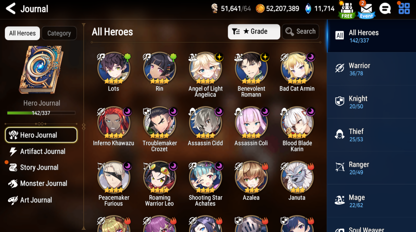 [GLOBAL] [INSTANT] Epic 7 Seven Lionheart Cermia Midnight Gala Lilias Angel of Light Angelica + 58 ML pulls +Name Starter Account-Mobile Games Starter