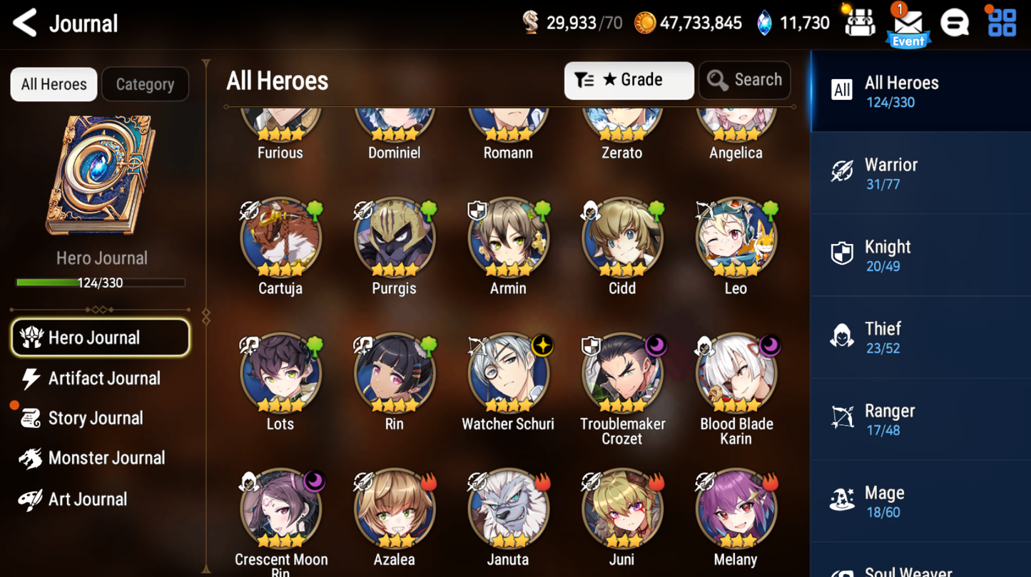 [GLOBAL] [INSTANT] Epic 7 Seven New Moon Luna Conqueror Lilias +11k Gems +36 ML pulls Starter Account-Mobile Games Starter