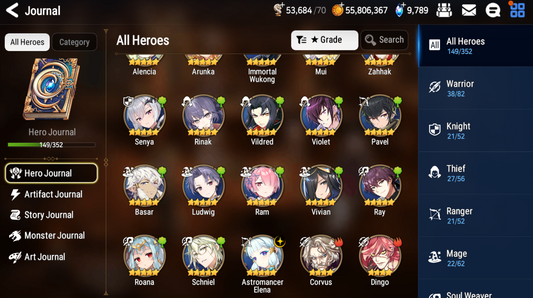 [GLOBAL] [INSTANT] Epic 7 Seven Rinak + artifact + Astromancer Elena + 52ML pulls 9k skystones 900 mystics+ Name Starter Account-Mobile Games Starter