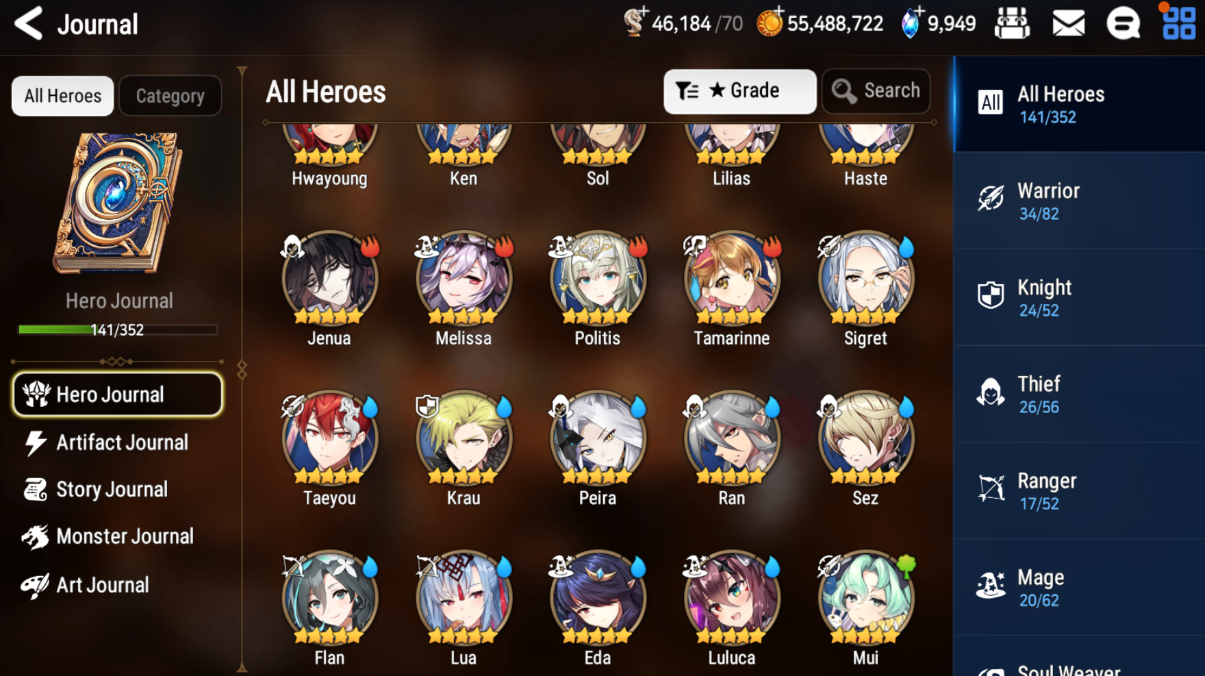 [GLOBAL] [INSTANT] Epic 7 Seven Rinak + artifact + Belian + 54ML pulls 10k skystones 1400 mystics+ Name Starter Account-Mobile Games Starter