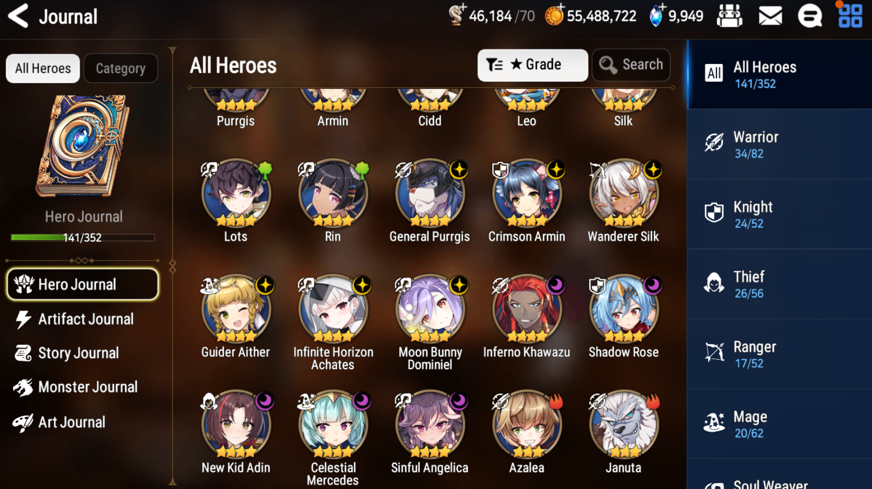 [GLOBAL] [INSTANT] Epic 7 Seven Rinak + artifact + Belian + 54ML pulls 10k skystones 1400 mystics+ Name Starter Account-Mobile Games Starter