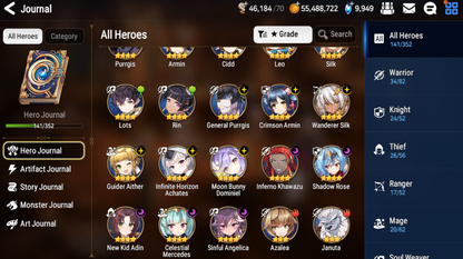[GLOBAL] [INSTANT] Epic 7 Seven Rinak + artifact + Belian + 54ML pulls 10k skystones 1400 mystics+ Name Starter Account-Mobile Games Starter