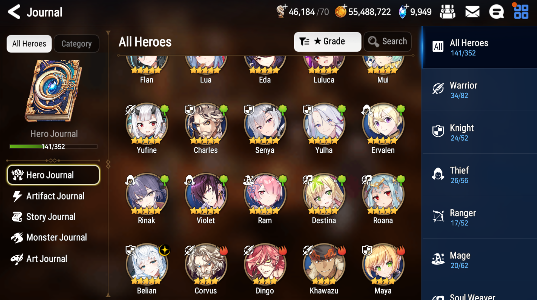[GLOBAL] [INSTANT] Epic 7 Seven Rinak + artifact + Belian + 54ML pulls 10k skystones 1400 mystics+ Name Starter Account-Mobile Games Starter