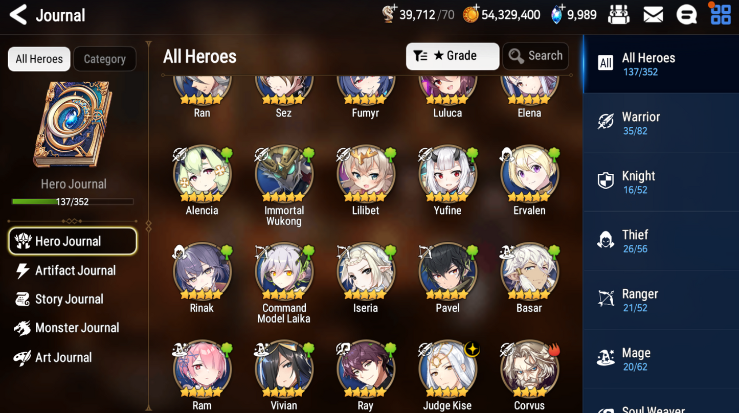 [GLOBAL] [INSTANT] Epic 7 Seven Rinak + artifact + Judge Kise + 53ML pulls 10k skystones 900 mystics+ Name Starter Account-Mobile Games Starter