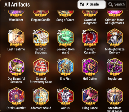[GLOBAL] [INSTANT] Epic 7 Seven Rinak + artifact + Requiem Roana + 50ML pulls 9k skystones 1250 mystics+ Name Starter Account-Mobile Games Starter