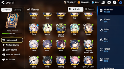 [GLOBAL] [INSTANT] Epic 7 Seven Rinak + artifact + Spirit Eye Celine + 51ML pulls 10k skystones 850 mystics+ Name Starter Account-Mobile Games Starter