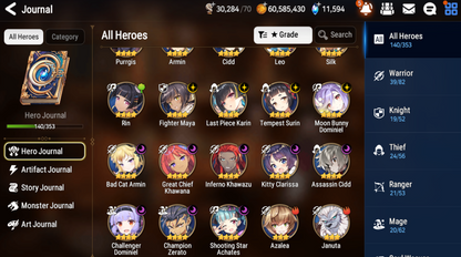 [GLOBAL] [INSTANT] Epic 7 Seven Rinak + Briar Witch Iseria + 63ML pulls 11k skystones 1300 mystics+ Name Starter Account-Mobile Games Starter