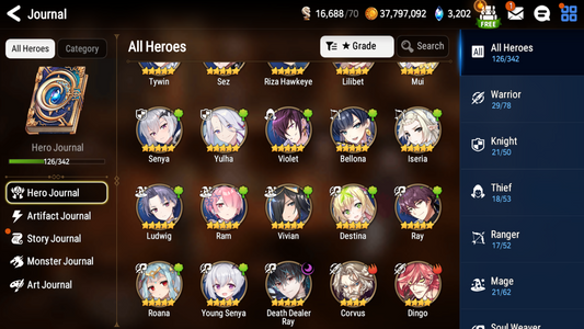 [GLOBAL] [INSTANT] Epic 7 Seven Young Senya+artifact Death Dealer Ray + ML pulls + Name Starter Account-Mobile Games Starter