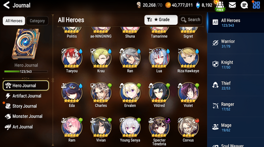 [GLOBAL] [INSTANT] Epic 7 Seven Young Senya+artifact Specter Tenebria + ML pulls + Name Starter Account-Mobile Games Starter
