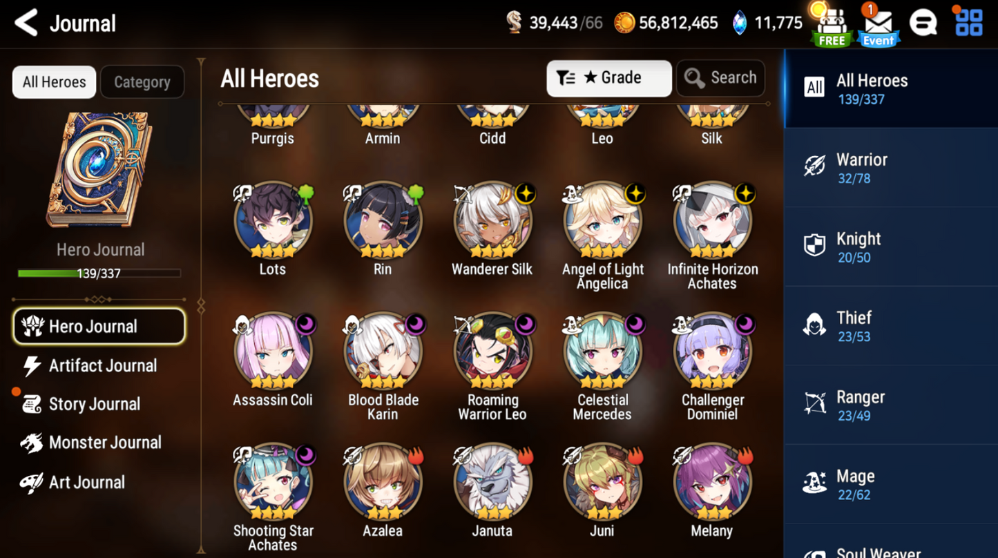 [GLOBAL] [INSTANT] Epic 7 Seven Zio Midnight Gala Lilias Angel Angelica + 60 ML pulls +Name Starter Account-Mobile Games Starter