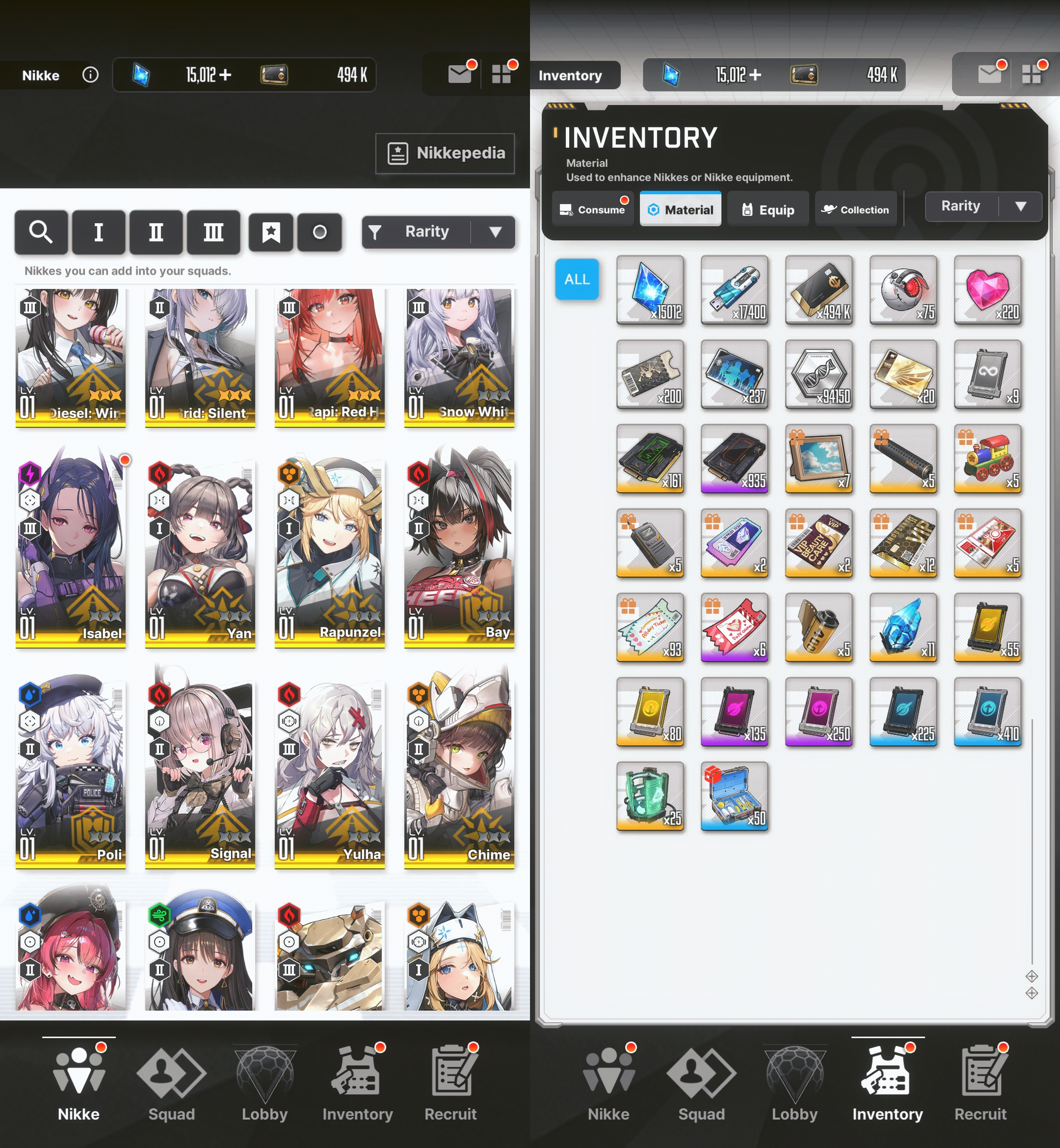 [GLOBAL] [INSTANT] MLB 4X Diesel: Winter Sweets + Brid: Silent Track | GODDESS OF VICTORY NIKKE starter account Max Limit Break (see options)-Mobile Games Starter