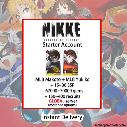 [GLOBAL] [INSTANT] MLB 4X Makoto + MLB Yukiko + 2 Skins + Aigis + 15~30 SSRs + 65000~70000 Gems | GODDESS OF VICTORY NIKKE Persona Max Limit Break starter account (see options)-Mobile Games Starter