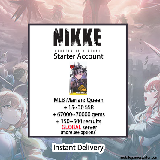 [GLOBAL] [INSTANT] MLB 4X Marian: Queen + 15~30 SSRs + 70000 Gems + 500 recruits | GODDESS OF VICTORY NIKKE starter account Max Limit Break (see options)-Mobile Games Starter