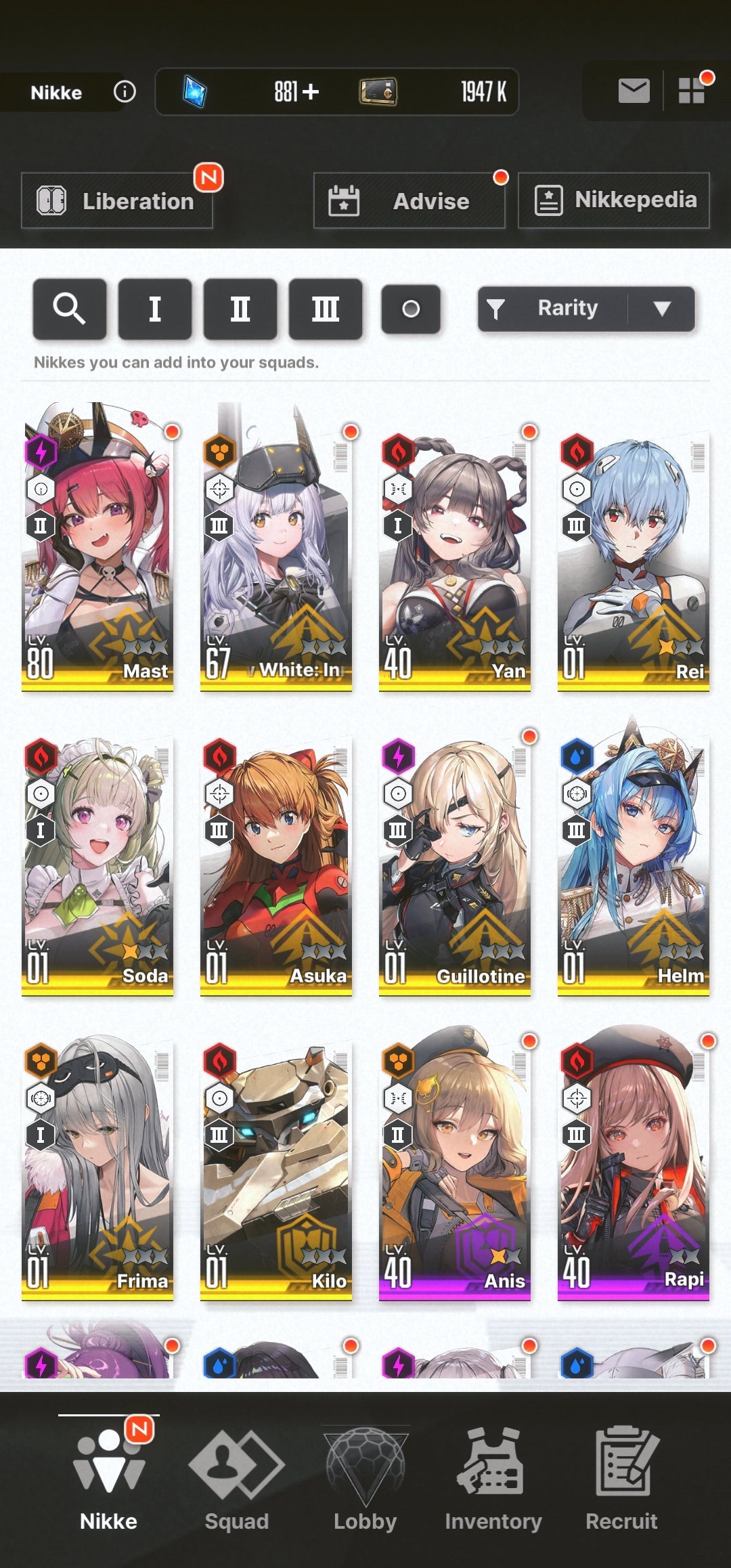 [GLOBAL] [INSTANT] NIKKE 10SSR Asuka+2 Rei+Skin+2 Soda+Yan+ GODDESS OF VICTORY starter account Evangelion-Mobile Games Starter