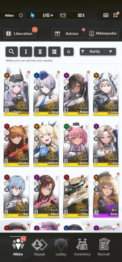 [GLOBAL] [INSTANT] NIKKE 11SSR 3Collab Asuka+Rei+Mari+Skin+Ein+Naga+8500 gems++ GODDESS OF VICTORY starter account Evangelion-Mobile Games Starter