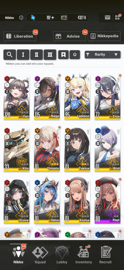 [GLOBAL] [INSTANT] NIKKE 11SSR MLB 4X Chisato+3 Takina+Grave++ GODDESS OF VICTORY Lycoris starter account-Mobile Games Starter