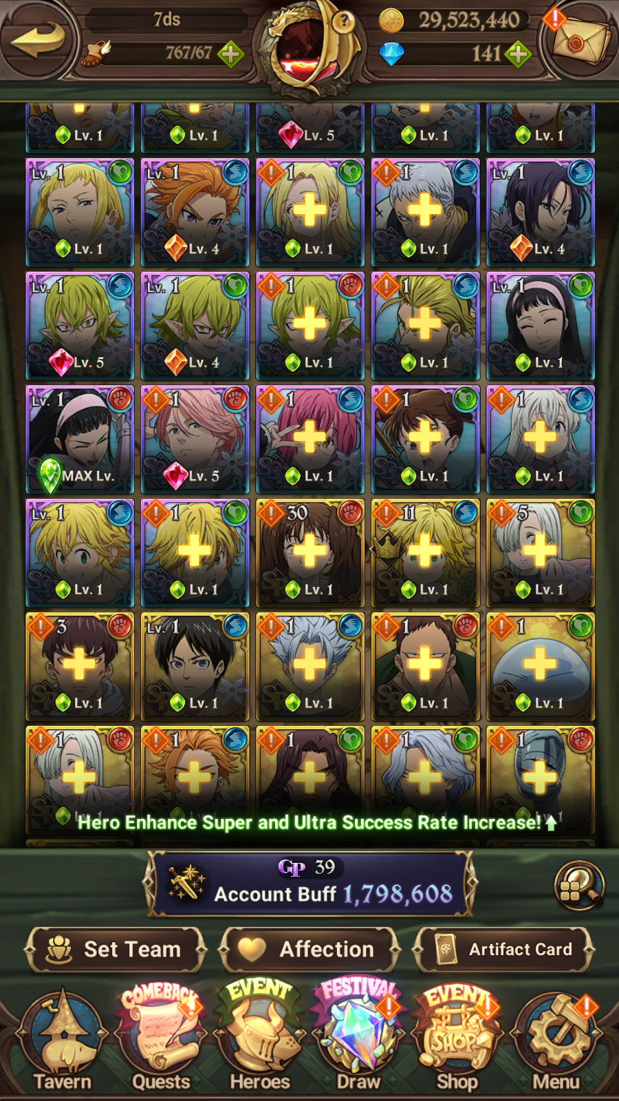 [GLOBAL] Mushoku Collab Ultimate Escanor++ 7DS Seven Deadly Sins: Grand Cross Resource Starter Account-Mobile Games Starter