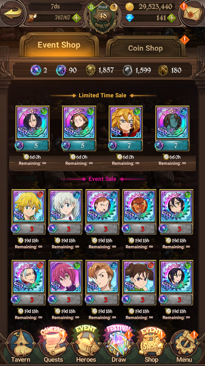[GLOBAL] Mushoku Collab Ultimate Escanor++ 7DS Seven Deadly Sins: Grand Cross Resource Starter Account-Mobile Games Starter