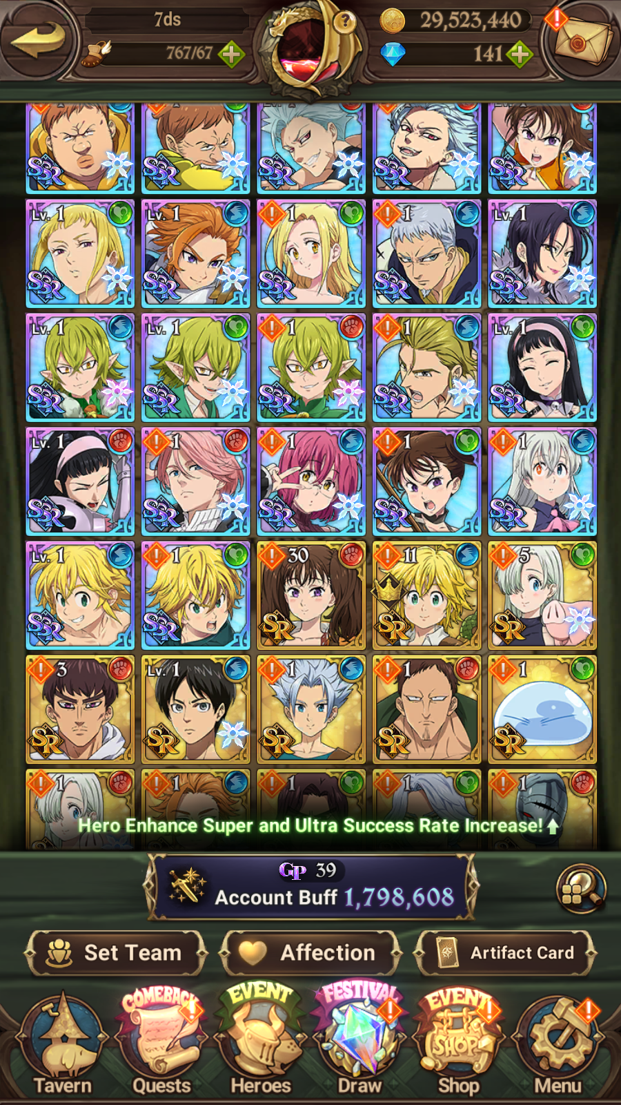 [GLOBAL] Mushoku Collab Ultimate Escanor++ 7DS Seven Deadly Sins: Grand Cross Resource Starter Account-Mobile Games Starter