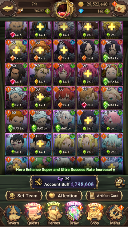 [GLOBAL] Mushoku Collab Ultimate Escanor++ 7DS Seven Deadly Sins: Grand Cross Resource Starter Account-Mobile Games Starter