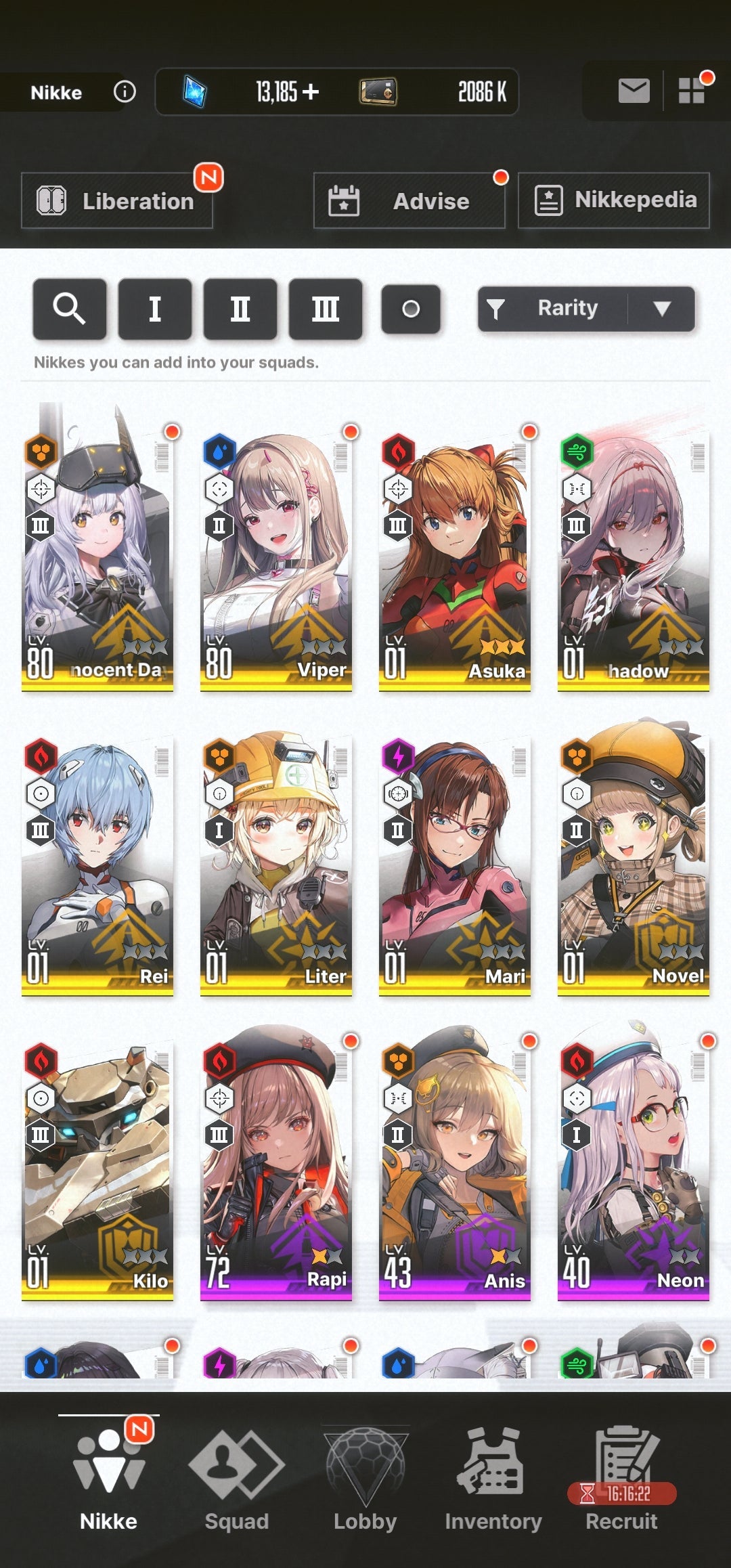 [GLOBAL] NIKKE 9SSR 3Collab MLB 4 Asuka+Rei+Mari+Skin+Liter+Scarlet Black Shadow+13000 gems++ GODDESS OF VICTORY starter account Evangelion-Mobile Games Starter