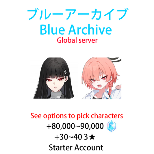 [GLOBAL] Rio + Neru + 80000-90000 Pyroxene gems Blue Archive Starter Account (see options for choices)-Mobile Games Starter