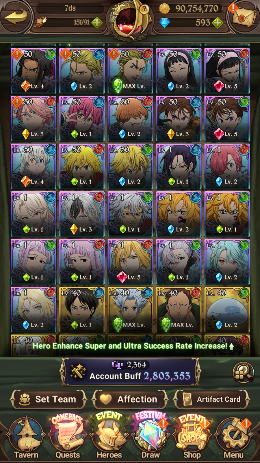 [GLOBAL] Ultimate Escanor Elizabeth Traitor Purgatory Meliodas++ 7DS Seven Deadly Sins: Grand Cross Account-Mobile Games Starter