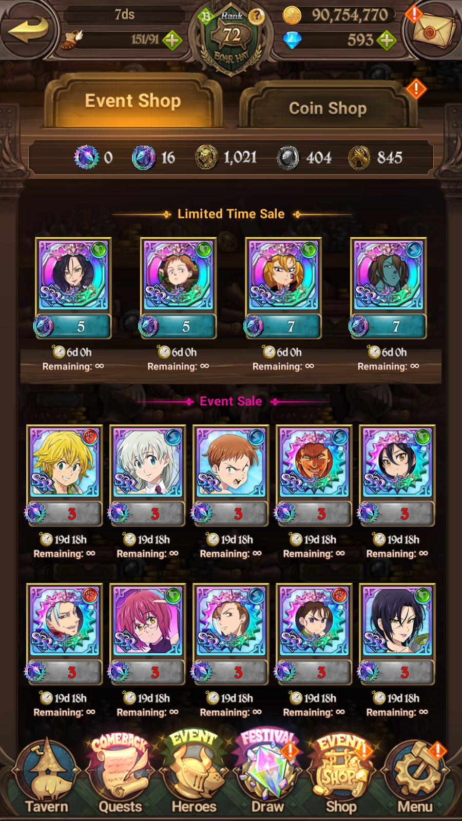 [GLOBAL] Ultimate Escanor Elizabeth Traitor Purgatory Meliodas++ 7DS Seven Deadly Sins: Grand Cross Account-Mobile Games Starter