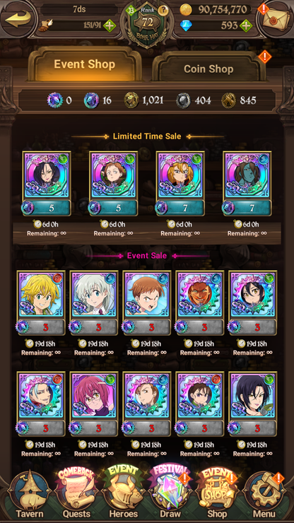 [GLOBAL] Ultimate Escanor Elizabeth Traitor Purgatory Meliodas++ 7DS Seven Deadly Sins: Grand Cross Account-Mobile Games Starter