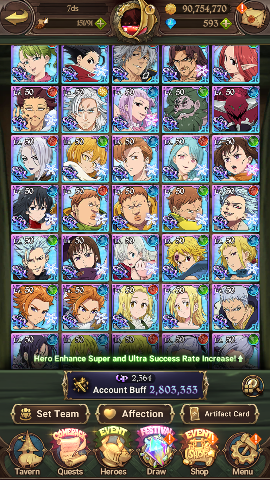 [GLOBAL] Ultimate Escanor Elizabeth Traitor Purgatory Meliodas++ 7DS Seven Deadly Sins: Grand Cross Account-Mobile Games Starter