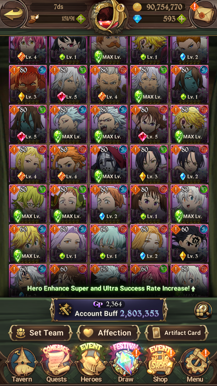 [GLOBAL] Ultimate Escanor Elizabeth Traitor Purgatory Meliodas++ 7DS Seven Deadly Sins: Grand Cross Account-Mobile Games Starter