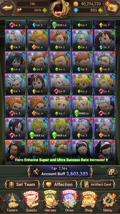 [GLOBAL] Ultimate Escanor Elizabeth Traitor Purgatory Meliodas++ 7DS Seven Deadly Sins: Grand Cross Account-Mobile Games Starter