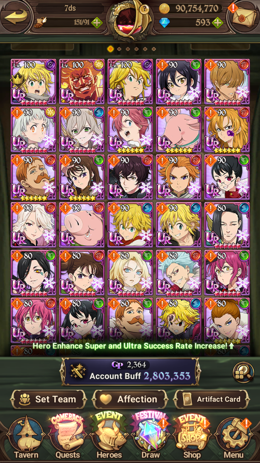 [GLOBAL] Ultimate Escanor Elizabeth Traitor Purgatory Meliodas++ 7DS Seven Deadly Sins: Grand Cross Account-Mobile Games Starter