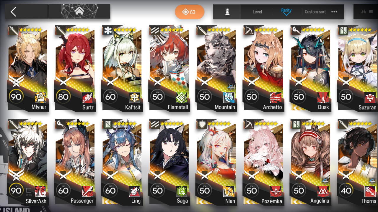 [GLOBAL/EN] 4limited 28x6★ Ling Dusk Nian Virtuosa Surtr ++ Arknights Account-Mobile Games Starter
