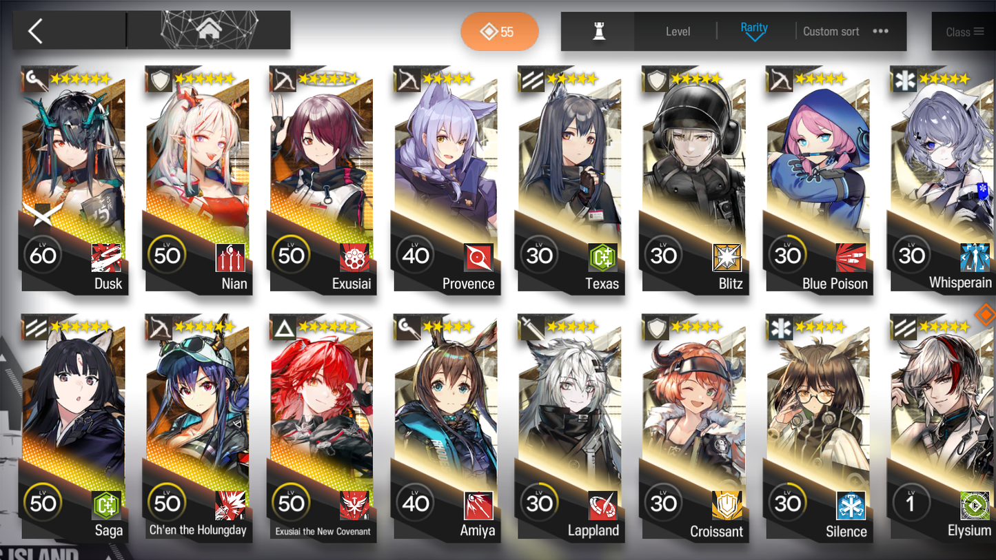 [GLOBAL/EN] 4limited 6x6★ Exusiai the New Covenant Dusk Nian Chen ++ Arknights Account-Mobile Games Starter