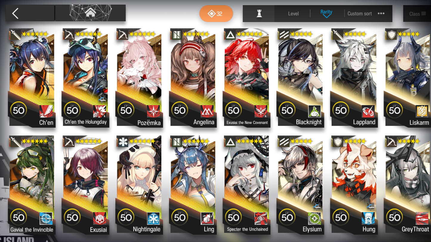 [GLOBAL/EN] 5limited 10x6★ Exusiai the New Covenant Gavial Chen Ling Specter ++ Arknights Account-Mobile Games Starter