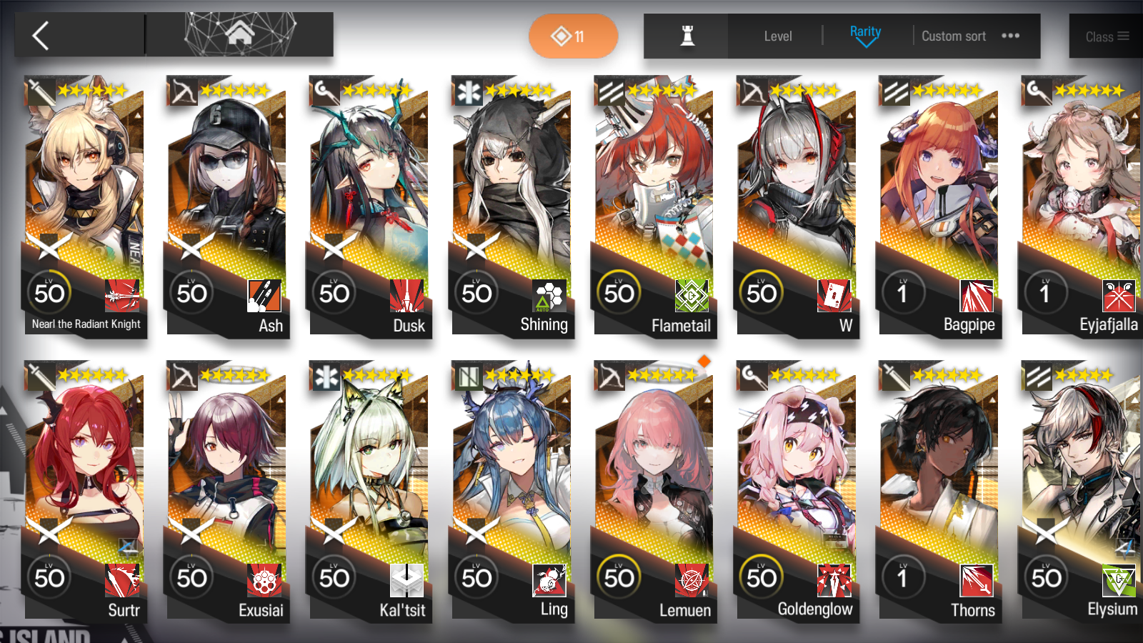 [GLOBAL/EN] 5limited 15x6★ Nearl Dusk Ling W Ash Surtr Arknights Account-Mobile Games Starter