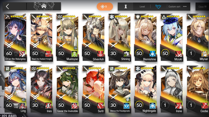 [GLOBAL/EN] 5limited 19x6★ Chen Ling Nearl Muelsyse Gavial ++ Arknights Account-Mobile Games Starter