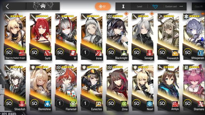 [GLOBAL/EN][INSTANT] 2limited 8x6★ Nearl the Radiant Knight W Surtr++ Arknights Account-Mobile Games Starter