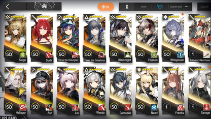 [GLOBAL/EN][INSTANT] 3limited 8x6★ Chen Ash Texas Surtr ++ Arknights Account-Mobile Games Starter