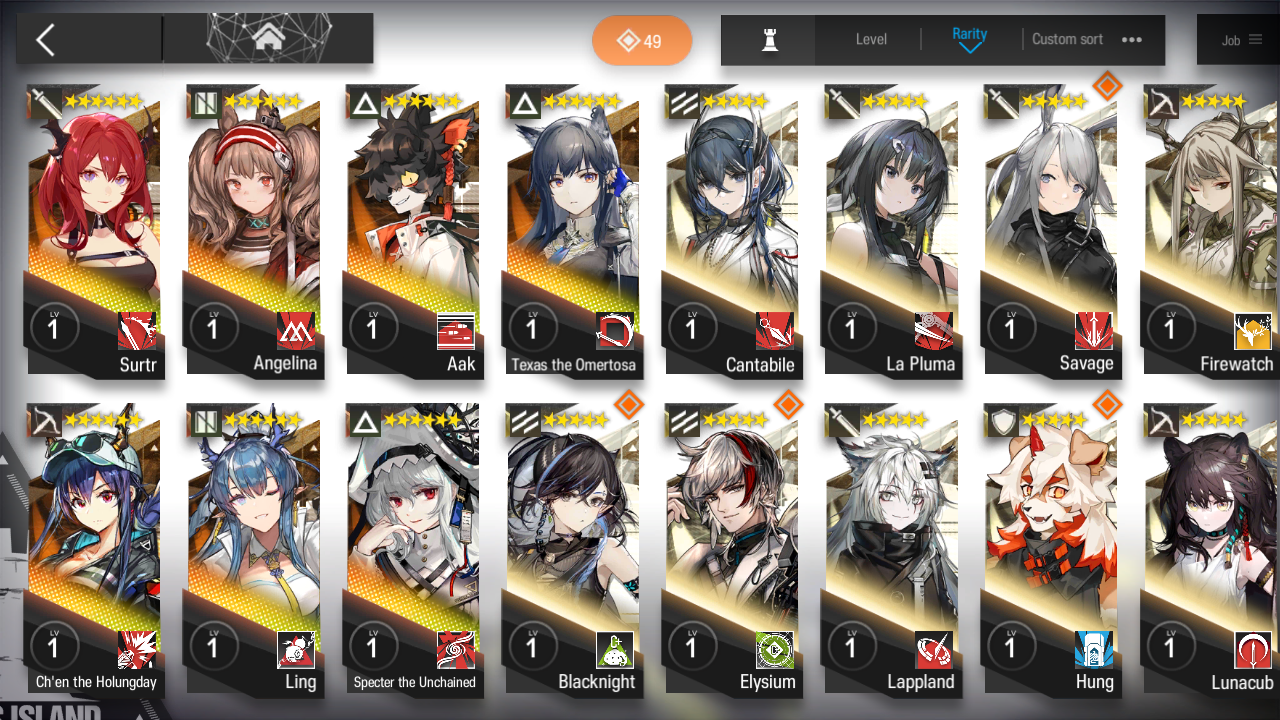 [GLOBAL/EN][INSTANT] 4limited 7x6★ Chen Ling Specter Texas Surtr ++ Arknights Account-Mobile Games Starter
