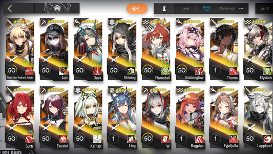 [GLOBAL/EN][INSTANT] 5limited 14x6★ Nearl Dusk Ling W Ash Surtr Arknights 3-1 account-Mobile Games Starter
