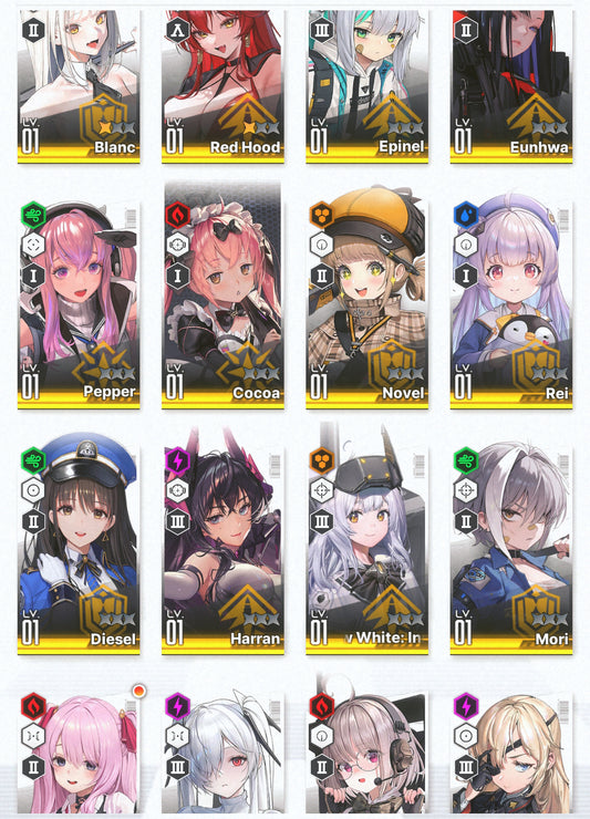 [GLOBAL]GODDESS OF VICTORY NIKKE 18SSR Red Hood+Skin+Cinderella+Blanc+Pepper+Cocoa+Yuni+Novel++ starter account-Mobile Games Starter