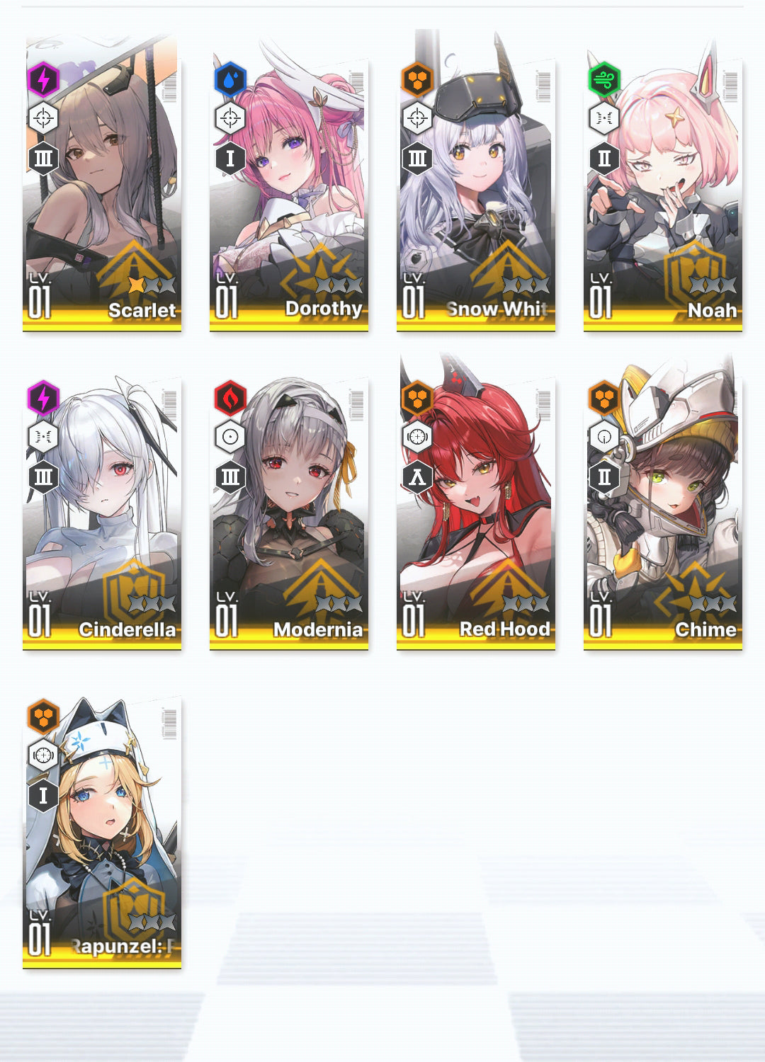 [GLOBAL]GODDESS OF VICTORY NIKKE 22SSR 2 Scarlet+Dorothy+Red Hood+Skin+Modernia+Cinderella+Rupee+Sakura+Rei++ starter account-Mobile Games Starter
